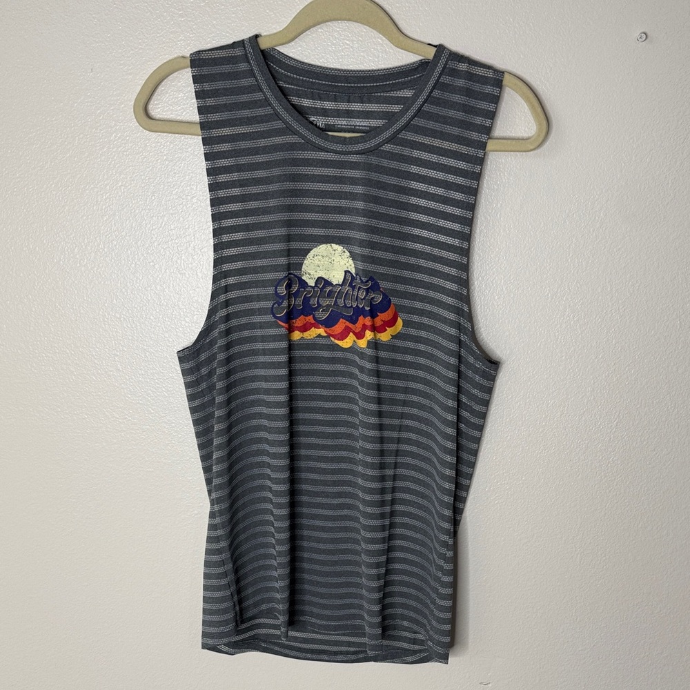 Zyia active gray nimbus brighter Graphic Striped Sleeveless Tank XL Top